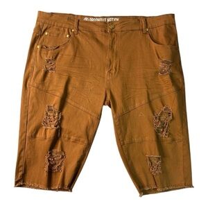 Sz 42 rust brown denim jean shorts
